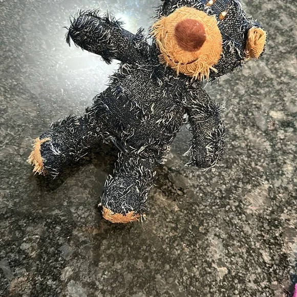 Dog Toy Denim Patchwork Teddy Bear Plush Toy w/squeakers Medium Chew Toy