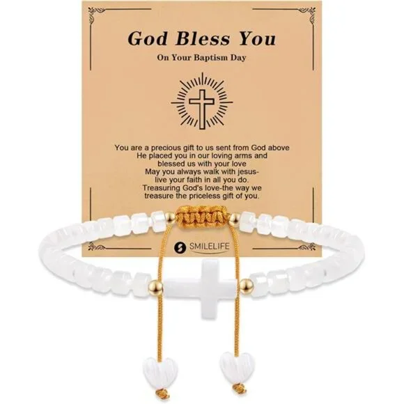 Cross Bracelet for Women, Girls & Boys - First Communion, Baptism & Christian