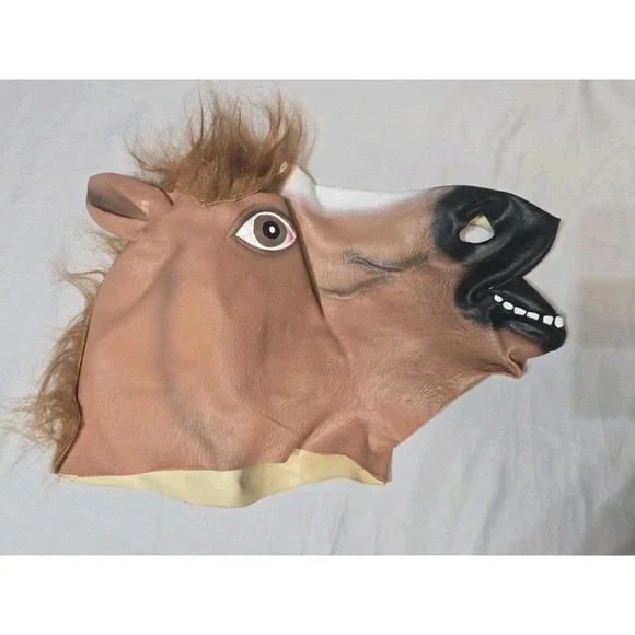 Horse Head Mask Adult Costume Fancy Dress Horses Dress Up Party Pony Brown