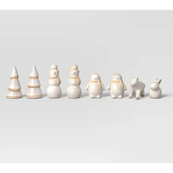 Target 8 Pack Ceramic White Christmas Set - Wondershop™ Tabletop Decor Nature