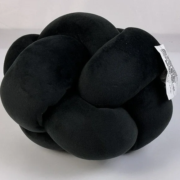 Target Knot‎ Ball Throw Pillow Black Plush Decorative Accent 10