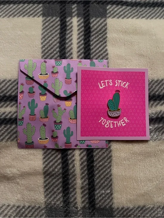 Target Bullseye’s Playground Stationary Set - Cactus Pin and Cactus Envelope