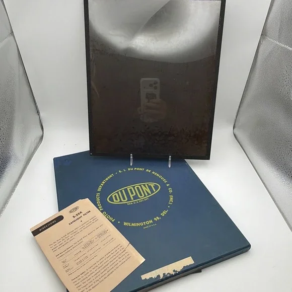 Vtg Rectangle‎ Dupont 10x12 S-55X Darkroom Safelight Glass Filter
