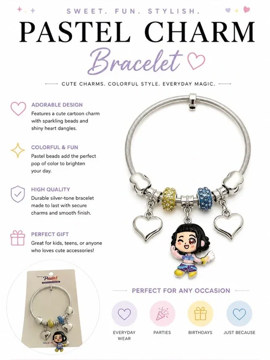CUTE CARTOON CHARACTER CHARM BRACELET