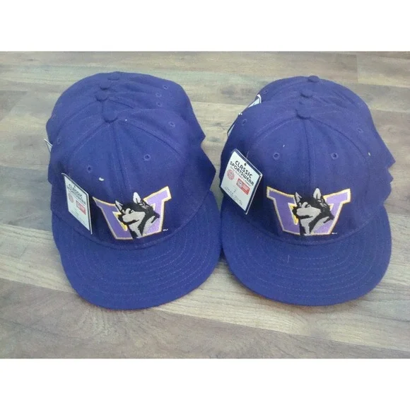 WASHINGTON HUSKIES WHOLESALE LOT 10HATS 1980S 80S 90S VINTAGE FITTED USA MADE