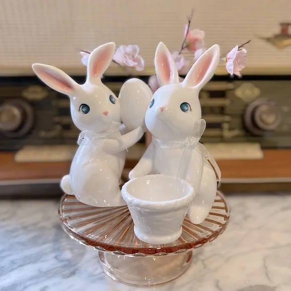 ✨NEW🐰Target Spritz 2023 Ceramic Easter Bunny Bunnies Figurine SET🌷