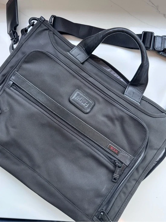 Tumi Black Nylon Laptop Briefcase with Adjustable Strap