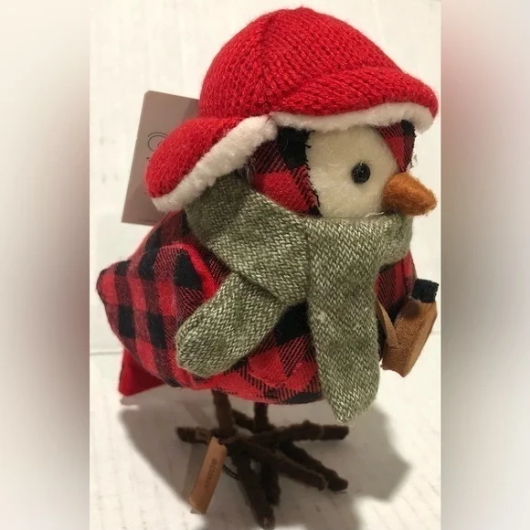 Target 2016 Wondershop Holiday Christmas Bird Styrofoam Scout green Scarf Plaid