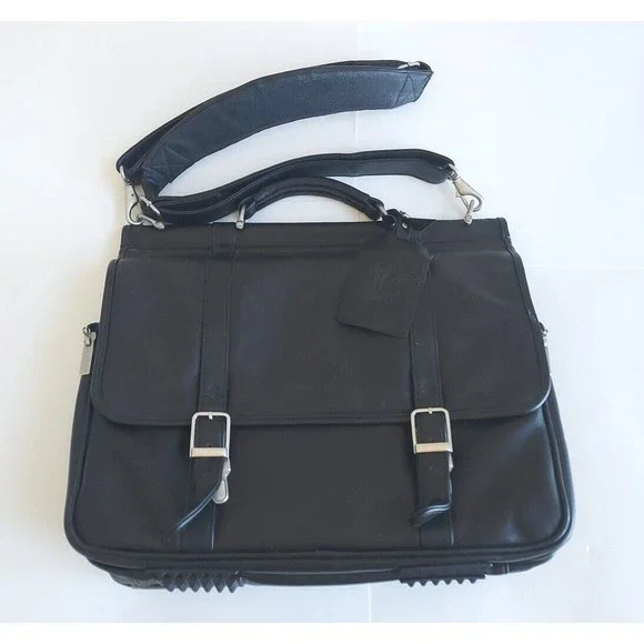 NIKKEN Magna Safe Black Briefcase Portfolio Carry On Laptop Case W/Multi Pockets