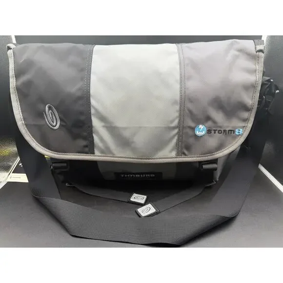 Timbuk2 Custom Classic Messenger Bag Medium Made In USA Laptop Black Gray NWT