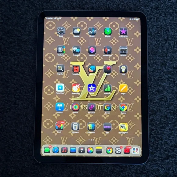 Apple Tablet with Brown and Gold Theme