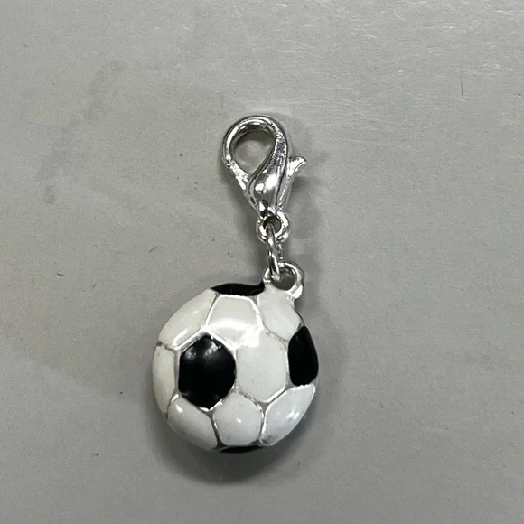 Vintage Claire’s Soccer Ball Dangle Charm with Lobster Clasp