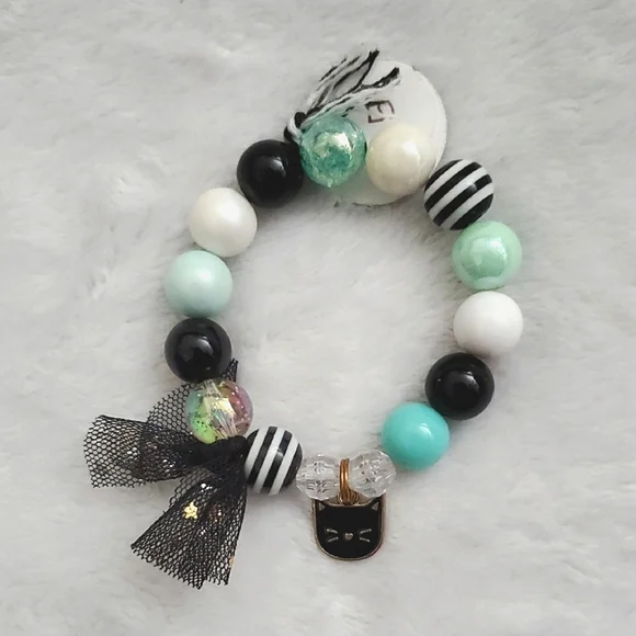 NWT Halloween Cat Charm Bracelet Size Big Kid 6.5