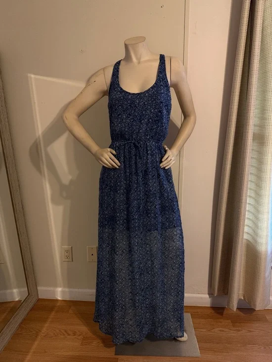 Abercrombie & Fitch Navy Blue Floral Maxi Dress