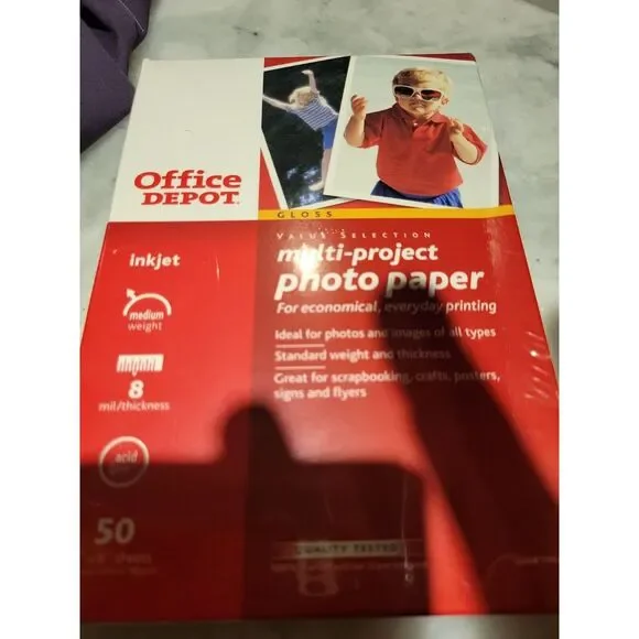 Multi Project Photo Paper 4x6 50‎ Sheet Pack Inkjet Glossy