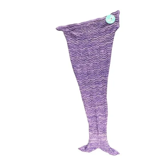 Catalonia Adults Mermaid Tail Knitted Blanket Purple Women's Button 35