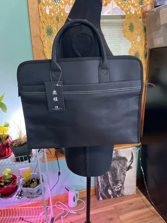 Black Men's Briefcase Tote Bag - Unbranded