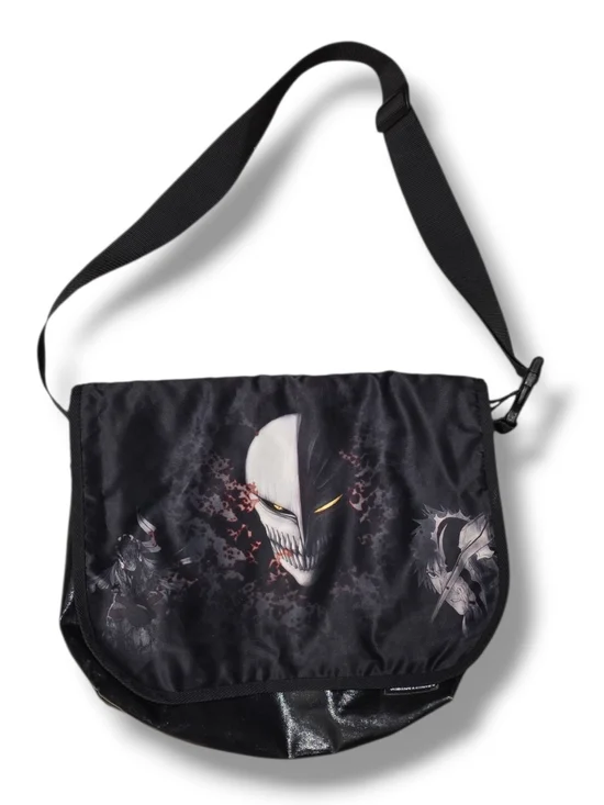 Black Graphic Messenger Bag with Dark Anime Bleach Ichigo