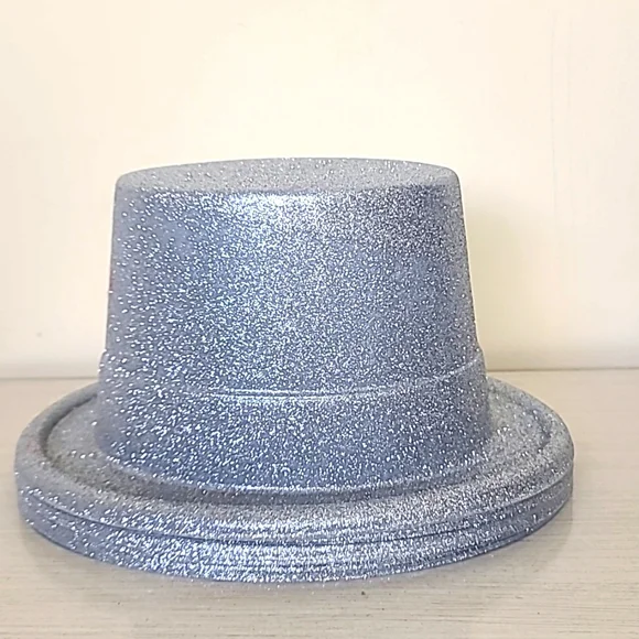 8 Pices Silver Glitter Classic Unisex Hat Diameter 10.5