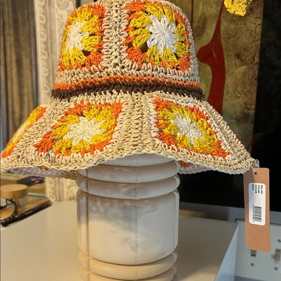 Steve Madden Crochet Sun Hat - Multicolor One Size