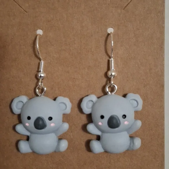 Handmade Koala Charm Earrings