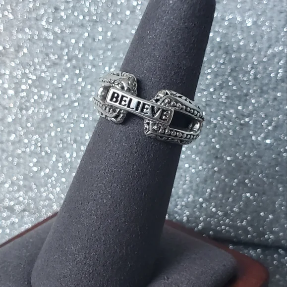925 Sterling Silver Believe Ring‎