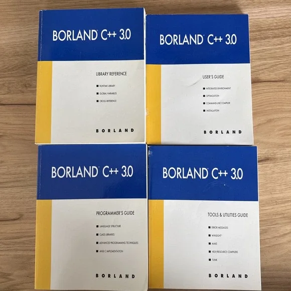Lot Of 4 Borland C++ 3.0 User Guides Programmer's Library Reference Tools Guide