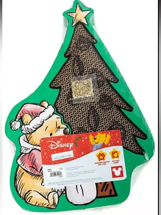 Disney Winnie the Pooh Green Christmas Tree Cat Scratcher
