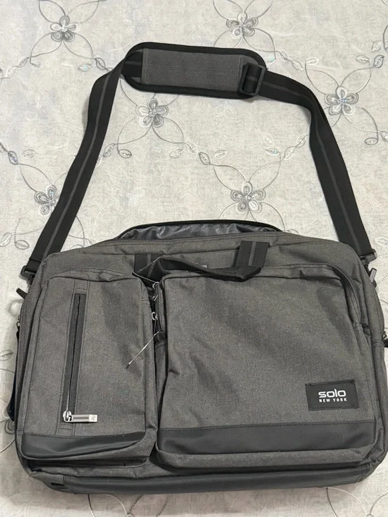 Men's Gray Messenger Laptop Bag