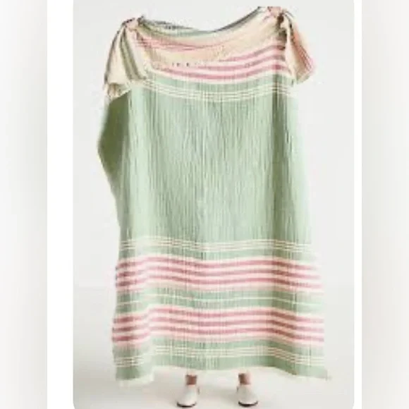 NWT Anthropologie JOLENE COTTON WOOL WOVEN THROW BLANKET Style No. 94784501