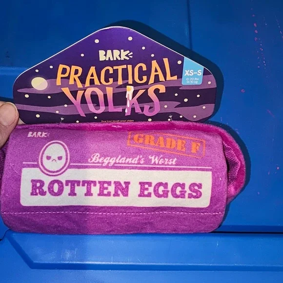 NWT Barkbox Practical Yolks Rotten Eggs Dog Toy XS Small Bark‎