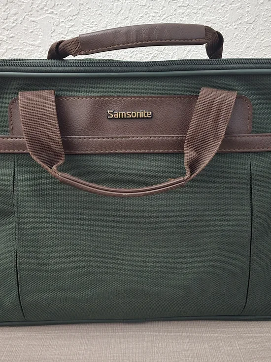 Vintage 1995 Samsonite St. Croix Briefcase Messenger Bag - Forest Green Canvas