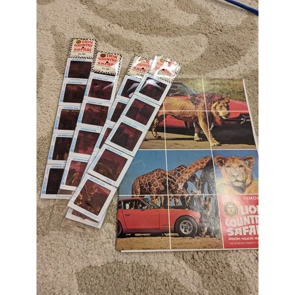 Vtg Lion Country Safari Lot Brochure And‎ Film Slides Very Rare HTF