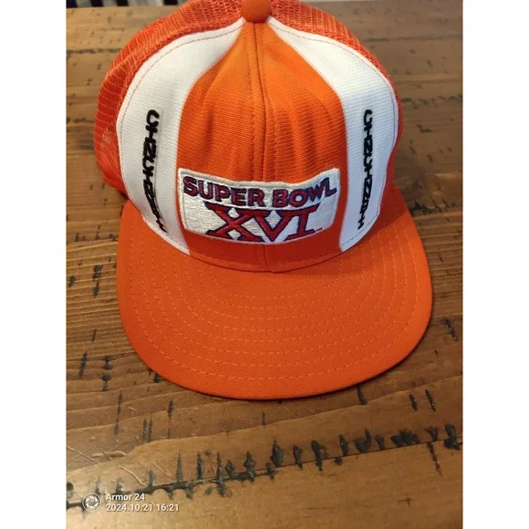 Vintage Rare superbowl super bowl 16 xvI hat cap 1982 Stripes Cincinnati #14