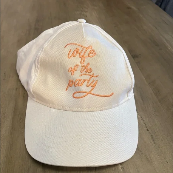 White and Orange 'Wife of the Party' Cap
