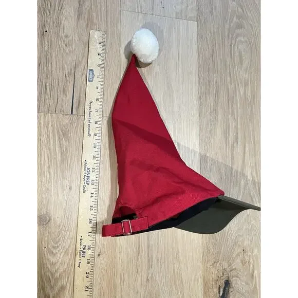 Duluth Trading Co. Elf Santa Hat Christmas Cap Red White Pom Pom Cotton M/L