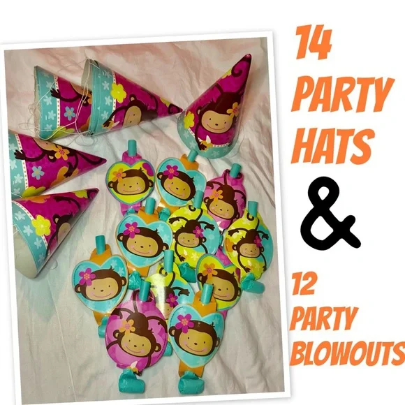 Colorful Monkey Party Hat Set