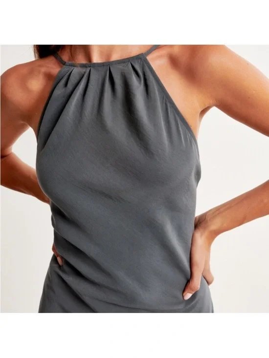 Abercrombie & Fitch Charcoal High-Neck Maxi Dress