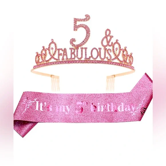 5th Birthday Sash & Tiara Brand New