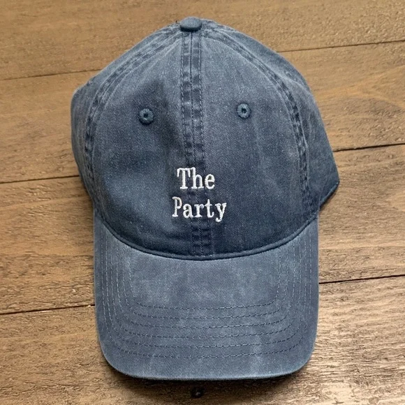 The Party Embroidered Baseball Cap - Blue