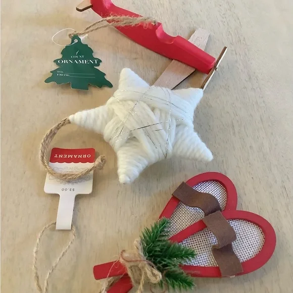 3 Target Star + Snowshoe + Plane Ornaments