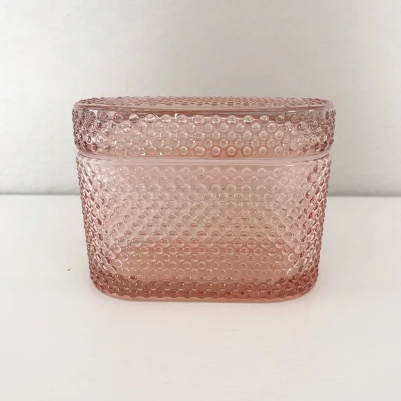 TARGET Hobnail Glass Pink Trinket Box NWT