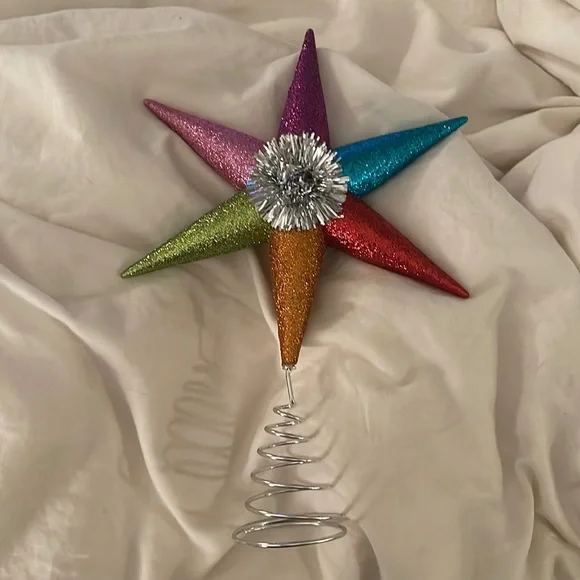TARGET GLITTERY MULTICOLOR STAR TREE TOPPER