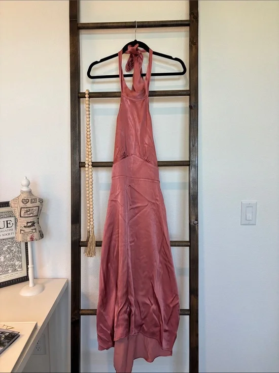 Abercrombie & Fitch Dusty Rose Halter Maxi Dress