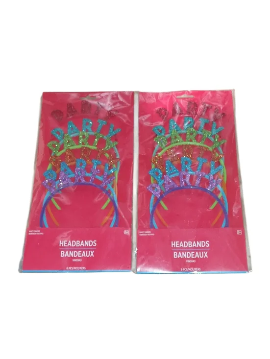 Amscan Party Headbands Set - Multicolor Glitter 