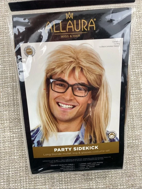 Party Sidekick Blonde Wig and Glasses - Blonde