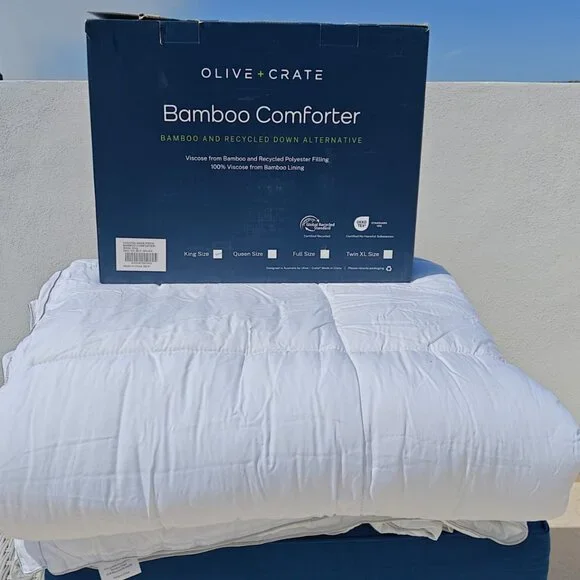 Olive Crate Viscose from Bamboo QUEEN Cooling Comforter Duvet Insert [DISPLAY]