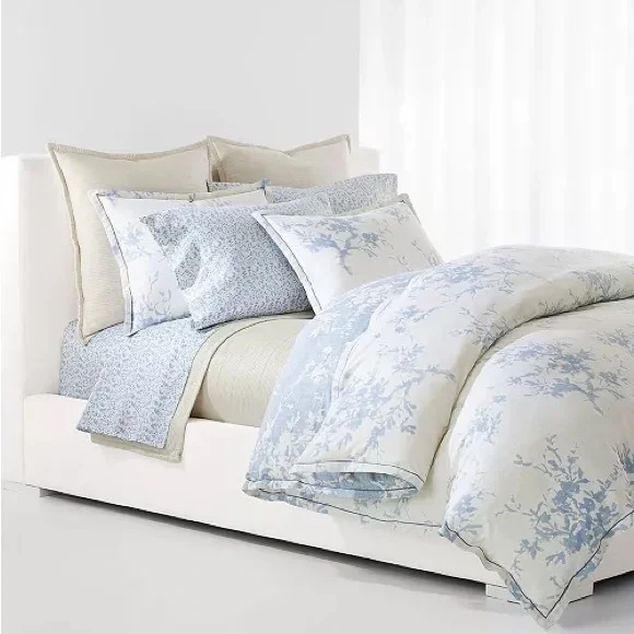 Lauren Ralph Lauren Eva Comforter in Cream Blue, Full/Queen, Open Box - NEW