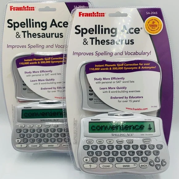 Franklin tech electronics school Spelling Ace & Thesaurus/ Model SA-206S silver