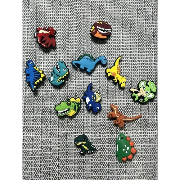 12 Pcs Dinosaur Charms Pvc Shoe Jewelry Decoration Boys